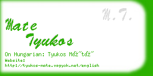 mate tyukos business card